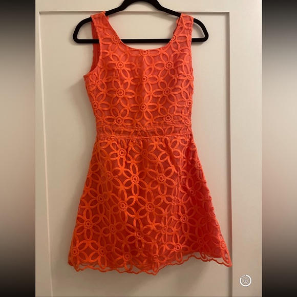 J.O.A Orange Eyelet Dress - Picture 2 of 4
